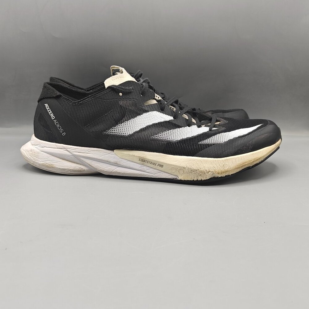 Adidas Adizero Adios 8 Men's Size 13 Black White Athletic Running Shoes Sneakers
